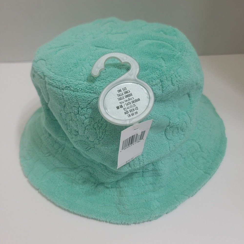 Disney Parks Mickey Mouse Bucket Terry Cloth 2 Hats In Turquoise Adult New Lot 2 - Picture 9 of 9